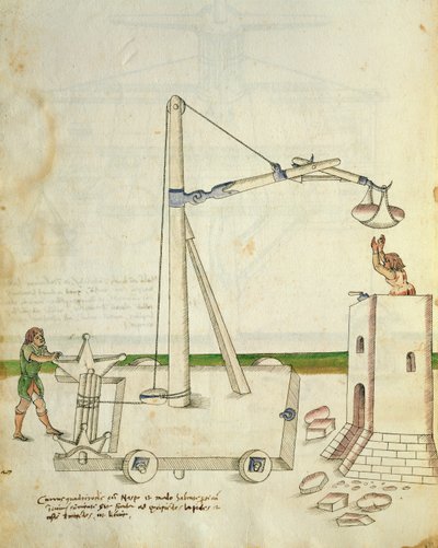 Progetto per una gru per la costruzione di una torre, illustrazione da 